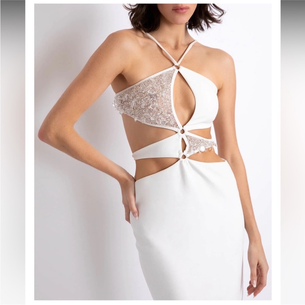 Patbo crystal beaded Asterix white dress XS (2) New w tags